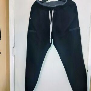 Figs Women's Black Joggers with White Drawstring Size Small